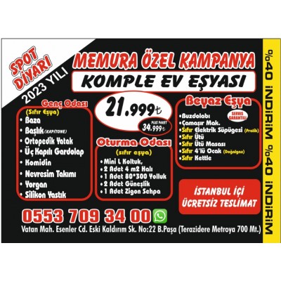 Komple Ev Eşyası